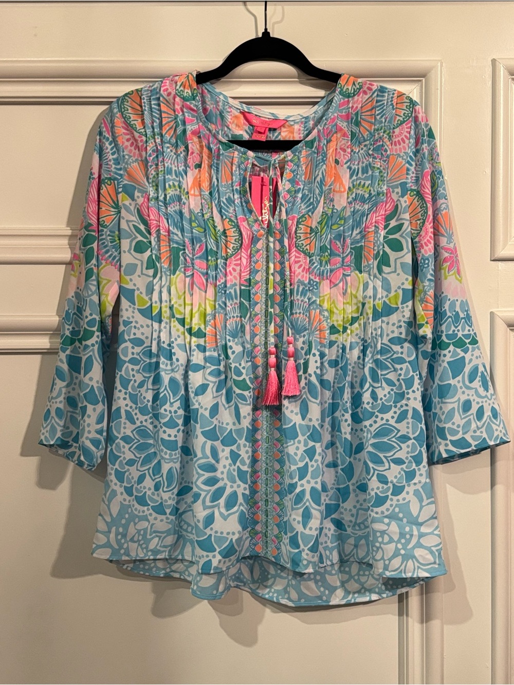 Lilly Pulitzer NWT Marilina Long Sleeve Tunic Caribbean Citrus Small Lileeze